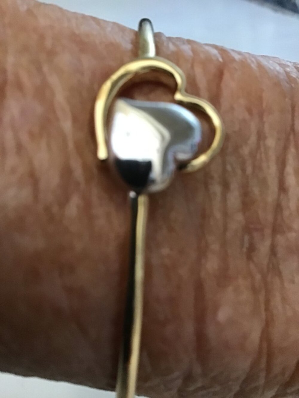 Kate Spade New Gold Hinged Cuff Bracelet with Heart Closure - Picture 3 of 3
